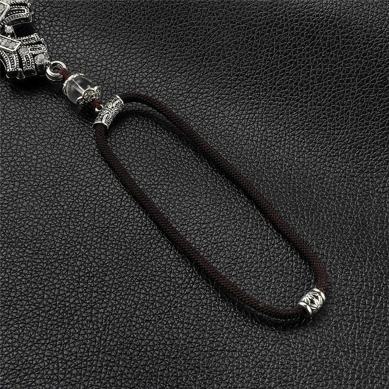 Crystal Diamond Car Rearview Mirror Cross Pendant