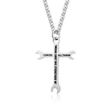 Men's Stainless Steel Wrench Cross Necklace