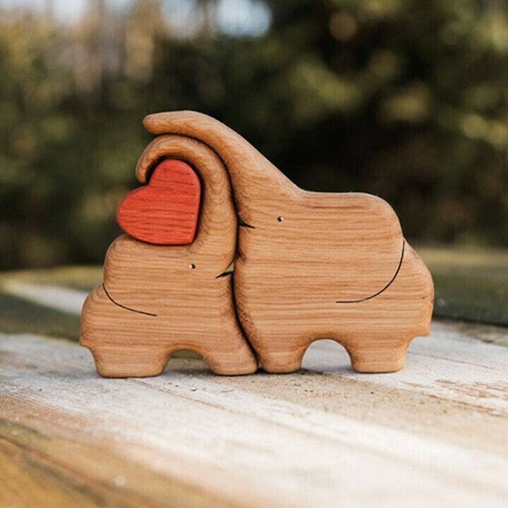 Hand-carved Wooden Cuddling Animals💕-Best gift to your loved one🎁