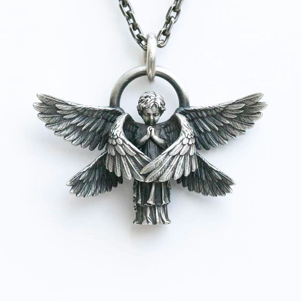 Seraphim Angel Pendant Necklace Angel Wings Amulet – BGCOPPER