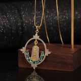 Luxury Geometric Zircon Madonna Pendant
