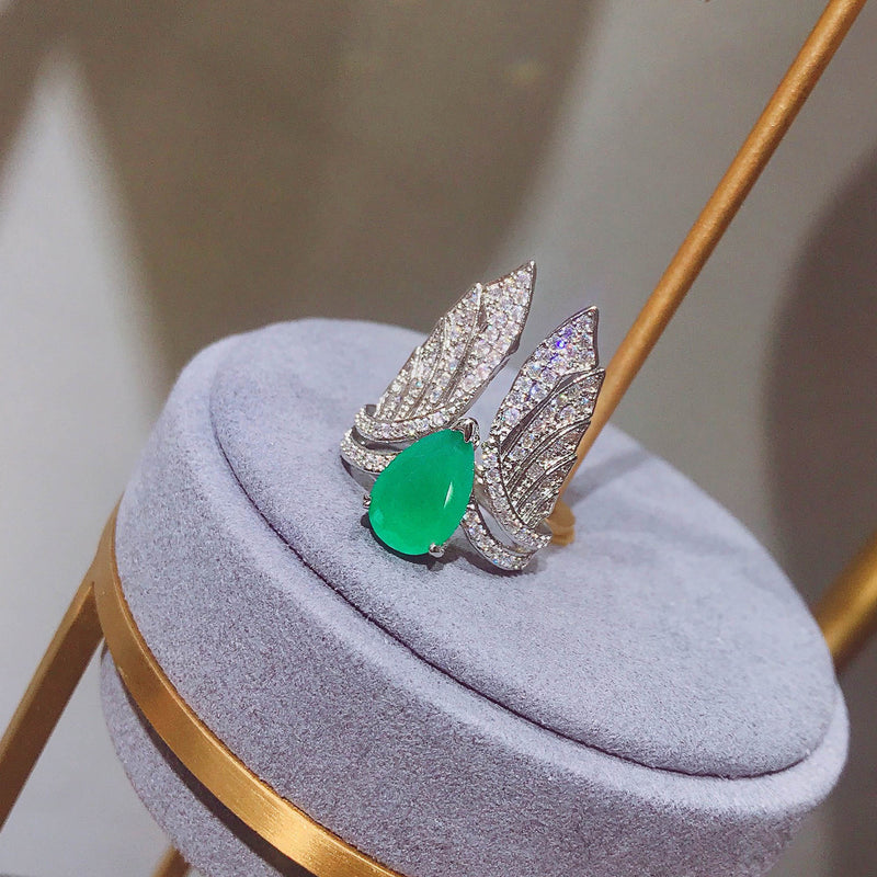 Adjustable Angel Wings Gem Ring