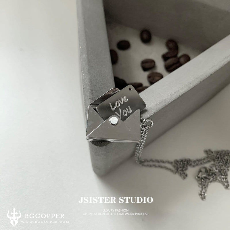 Openable Envelope Pendant I Love You Pendant Personalized Gift For BFF Couples - BGCOPPER