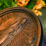 Our Lady of Fatima Wood Carving Decoration - Virgin Wall Pendant