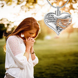 A piece of my heart lives in heaven Necklace - Memorial urn heart cremation necklace