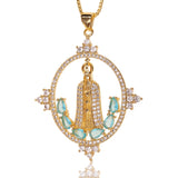 Luxury Geometric Zircon Madonna Pendant