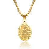 St.Christopher Pendant Necklace - Patron saint of travelers
