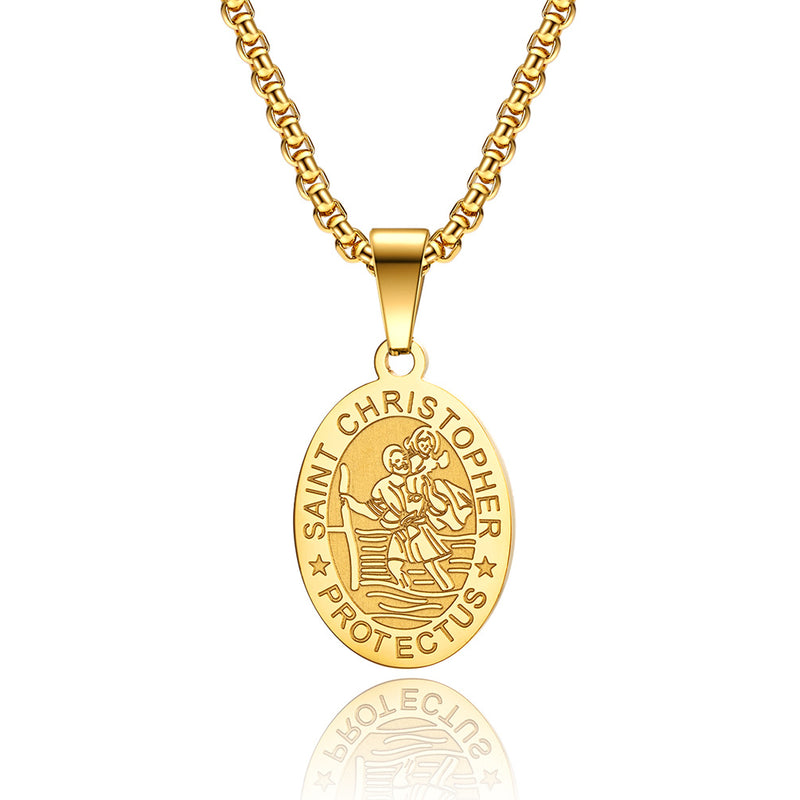 St.Christopher Pendant Necklace - Patron saint of travelers