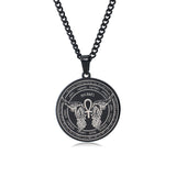 ST.Michael Archangel Wings Round Necklace
