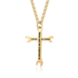 Men's Stainless Steel Wrench Cross Necklace