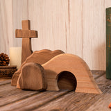 Bgcopper Solid Wood Empty Tomb with Jesus Easter Scene Decoration - Artwork for Home