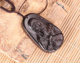 Ebony Virgin Mary Wood Carved Pendant