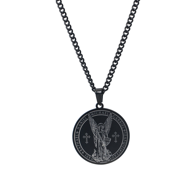 ST.Michael Archangel Stainless Steel Round Necklace