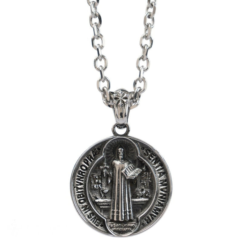 St. Benedict Home Blessing Titanium Steel Pendant