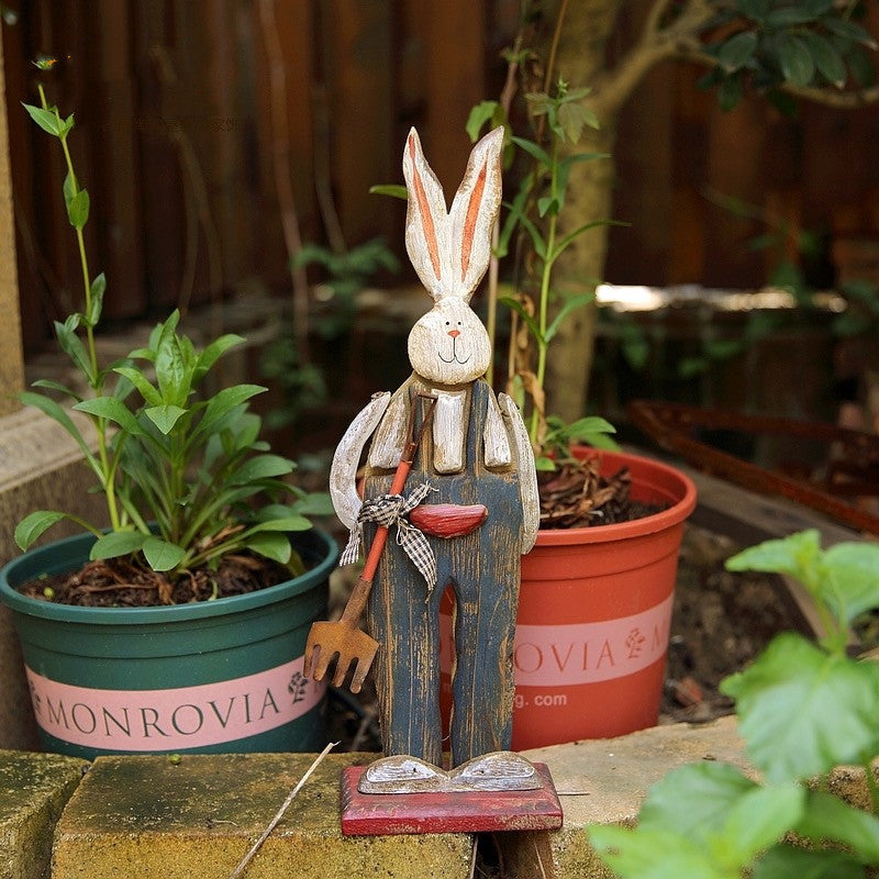 Wooden Easter Bunny Decor