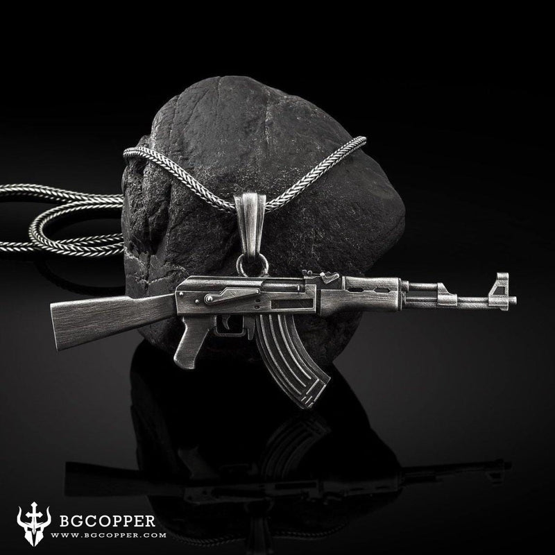 Pure Tin  AK47 Kalashnikov Men's Necklace - BGCOPPER