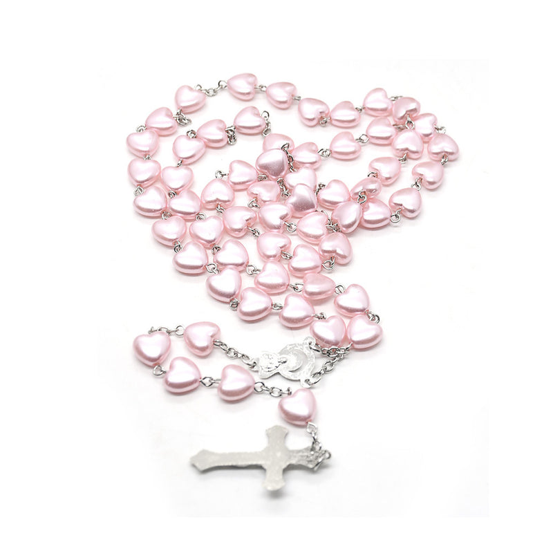 Pink Heart Glass Love Rosary