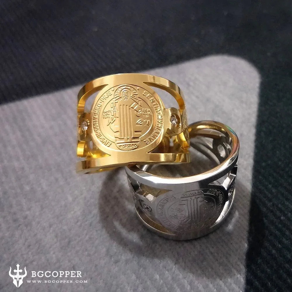 Saint Benedict Open Adjustable Ring – BGCOPPER