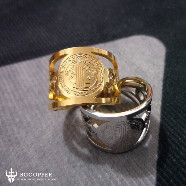 Saint Benedict Open Adjustable Ring - BGCOPPER