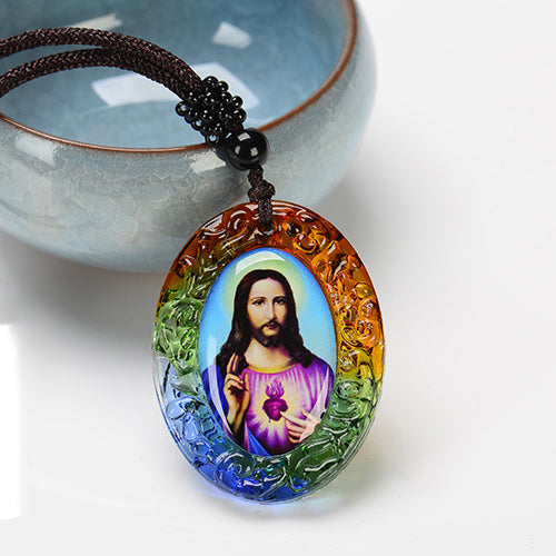 Colored Glaze Necklace - Faith is pure as crystal