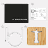 Jesus, Cross, Church, Holy spirit night light, religious wooden 3D mood light