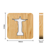 Jesus, Cross, Church, Holy spirit night light, religious wooden 3D mood light