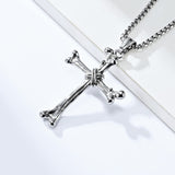Knochen Kreuz Anhänger Halskette-Bestes Geschenk für Haustier-Liebhaber