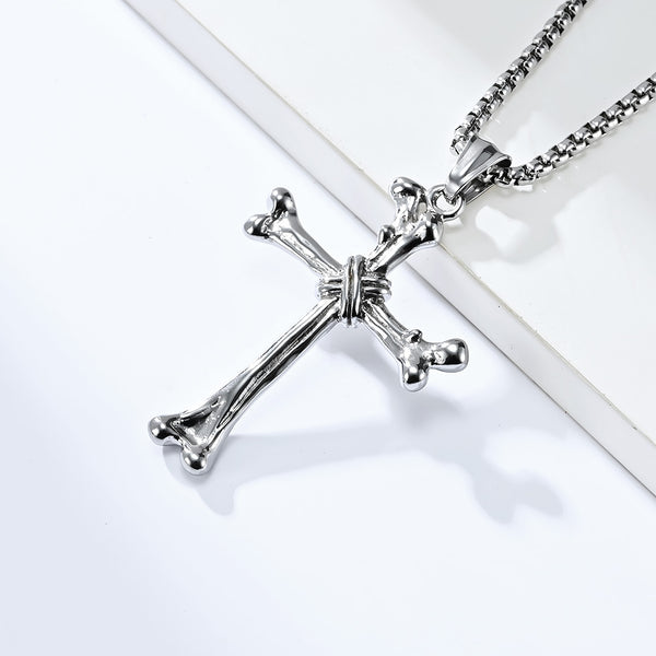 Knochen Kreuz Anhänger Halskette-Bestes Geschenk für Haustier-Liebhaber