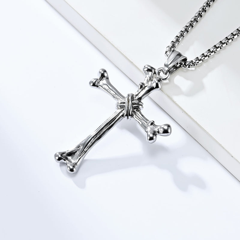 Knochen Kreuz Anhänger Halskette-Bestes Geschenk für Haustier-Liebhaber