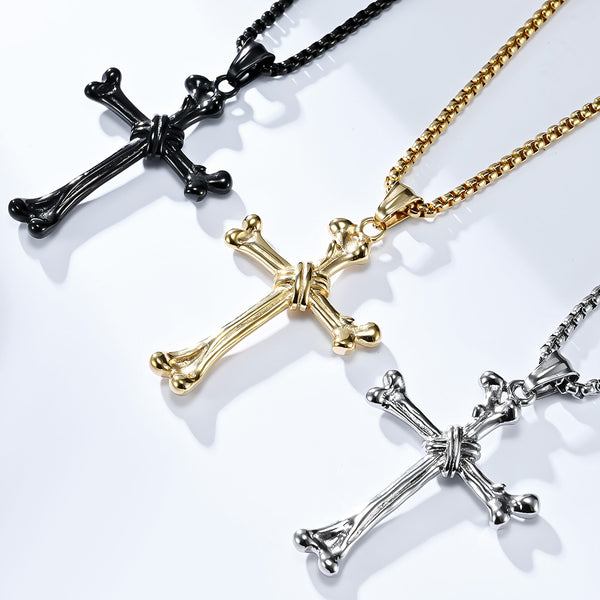 Knochen Kreuz Anhänger Halskette-Bestes Geschenk für Haustier-Liebhaber