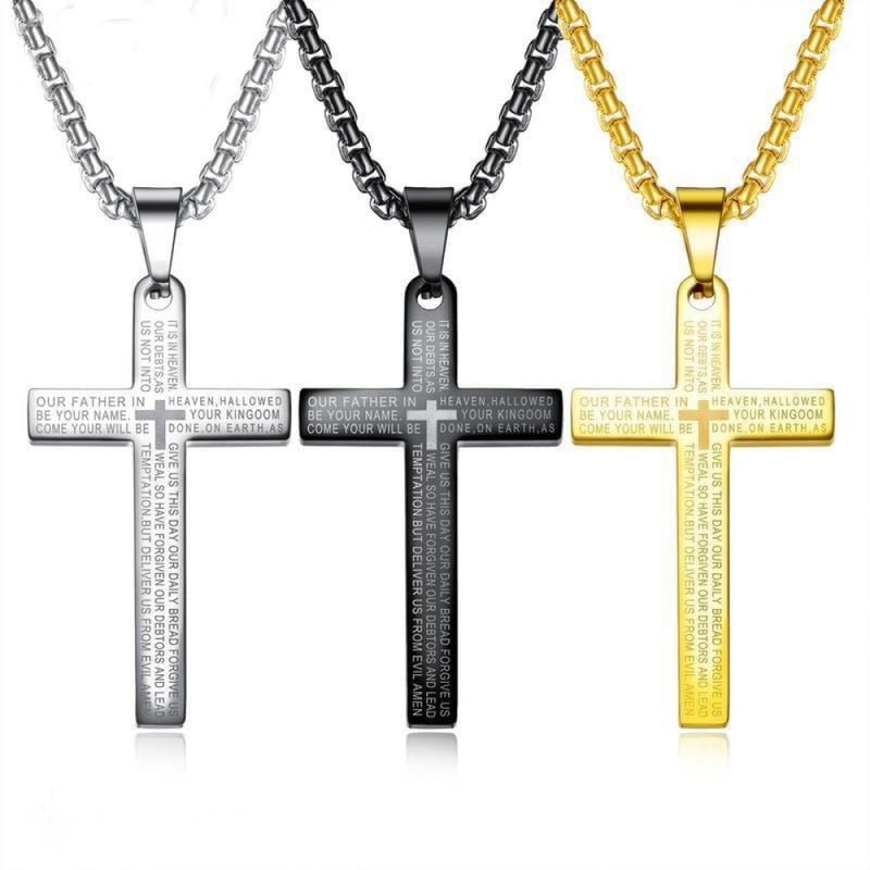 The Lord's Prayer Cross Necklace - BGCOPPER
