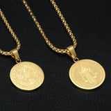 Saint Benedict coin medal couple Necklace