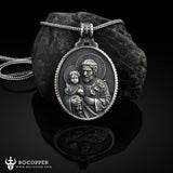 St Joseph Religious Christian Necklace,St Joseph with Baby Jesus in his arms - BGCOPPER