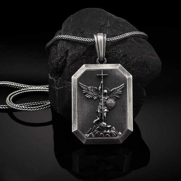 St.Michael Archangel Necklace guardian angel patron saint of paratroopers police military paramedics firemen Michael talisman protection