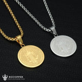 Saint Benedict coin medal couple Necklace - BGCOPPER