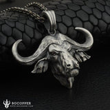 Pure Tin 3D Buffalo Head Necklace - BGCOPPER