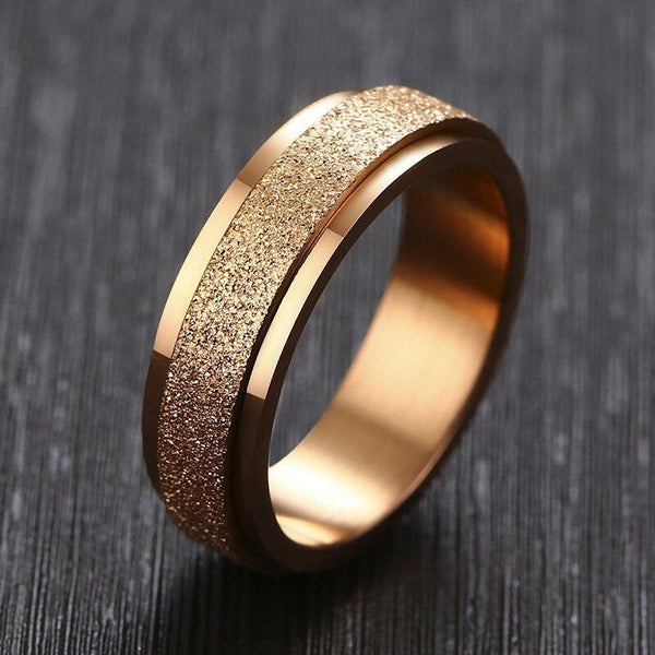 Titanium steel ANXIETY & STRESS RELIEF ROTATABLE RING