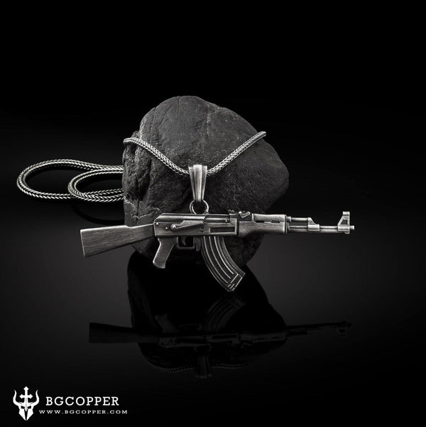 Pure Tin  AK47 Kalashnikov Men's Necklace - BGCOPPER