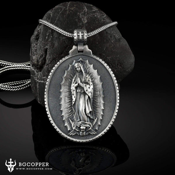 Our Lady of Guadalupe Virgin Mary Necklace,the patron saint of Mexico, America and unborn children - BGCOPPER
