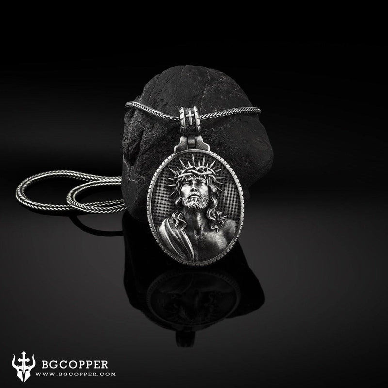 Crucifix Jesus Crown Of Thorns Pendant Necklace - BGCOPPER