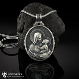 Blessed Virgin Mary Madonna and Infant Jesus Necklace - BGCOPPER