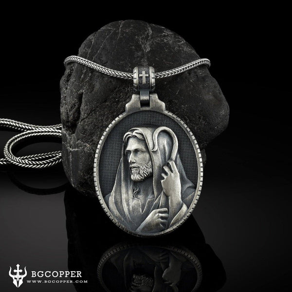 Pure Tin Shepherd Jesus Christ Christian Religious Necklace - BGCOPPER