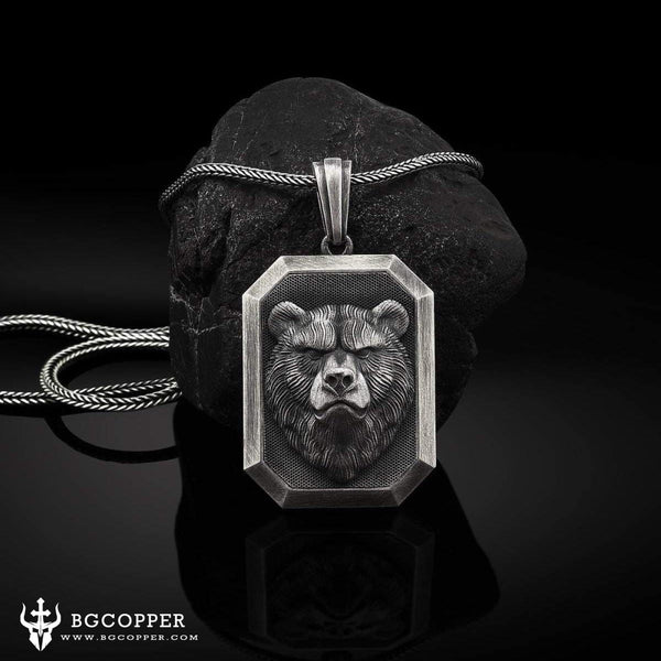 Pure Tin Scandinavian Viking Bear Necklace - BGCOPPER