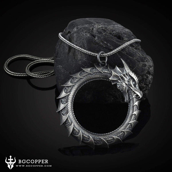 Pure Tin Ouroboros Dragon Necklace - BGCOPPER