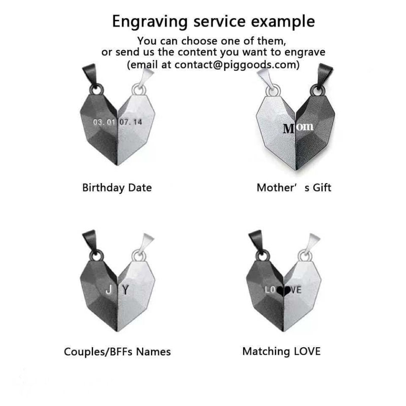 2 Pcs New Creative Wish Stone Magnet Necklaces For BFFs Couples - BGCOPPER