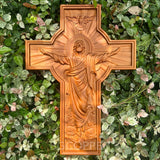 Ascension of Jesus wood carving cross