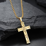 Personalized Irish Celtic Knot Cross  Religious Pendant with Name Necklace(Gold/Silver/Black)