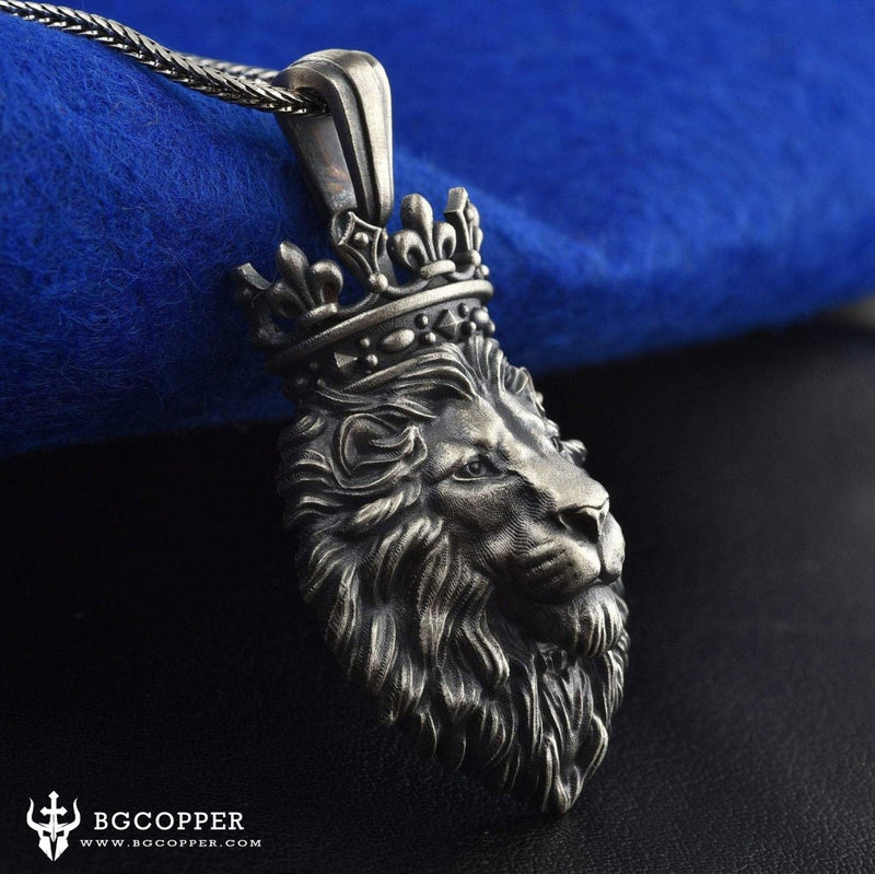 Pure Tin Relief Lion King Necklace - BGCOPPER