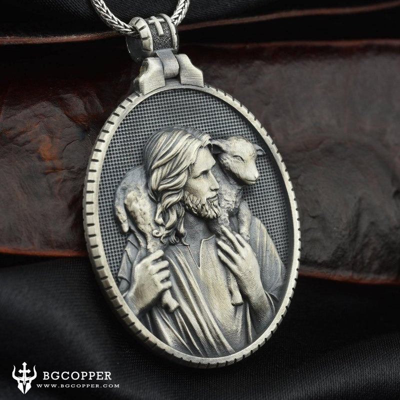 Shepherd Jesus Christ with Lamb Christian Necklace - BGCOPPER