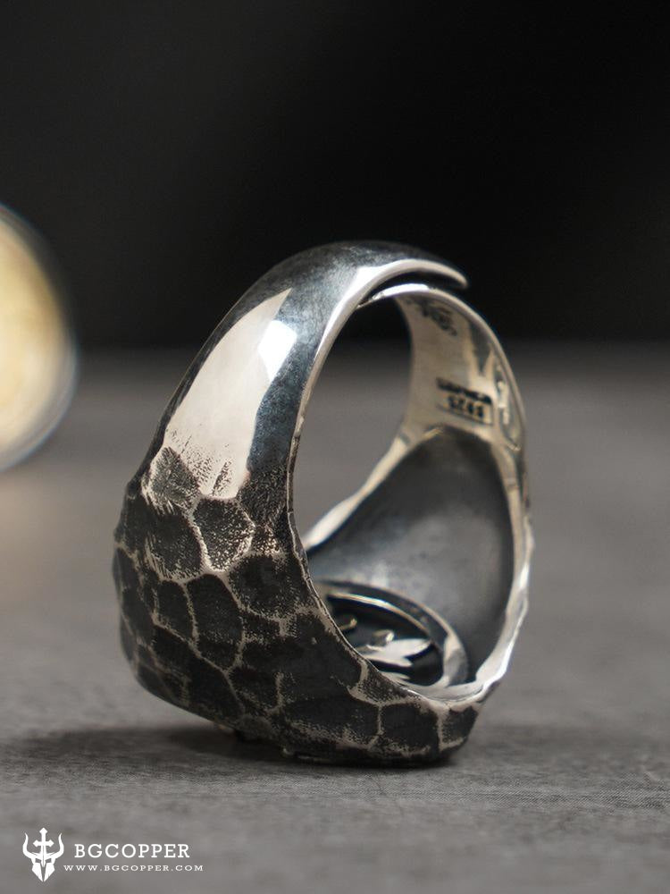 Handmade Vintage Spartan Sterling Silver Adjustable Ring，US 7-US 12 - BGCOPPER